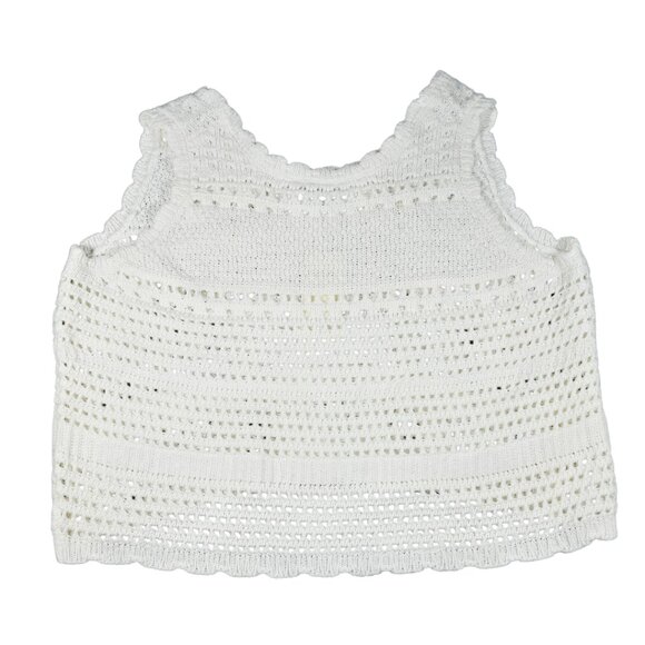 New Off-White Knit Women’s Top with Eyelet Hole Detail – Size Large - Picture 2 of 5